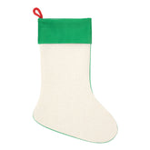 Linen Christmas Stocking Green  - 30 x 45 cm